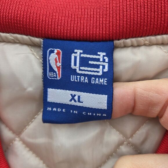 NBA Ultra Game Chicago Bulls Men's Bomber Jacket Size XL Ultra Game Authentic - Picture 6 of 16